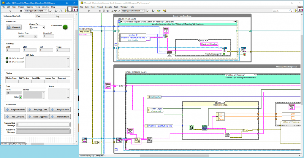 LabVIEW Code developed by Wired-in Software