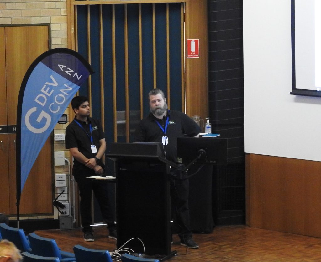 Richard and Abhishek from Wired-in Software present at GDevCon ANZ #1