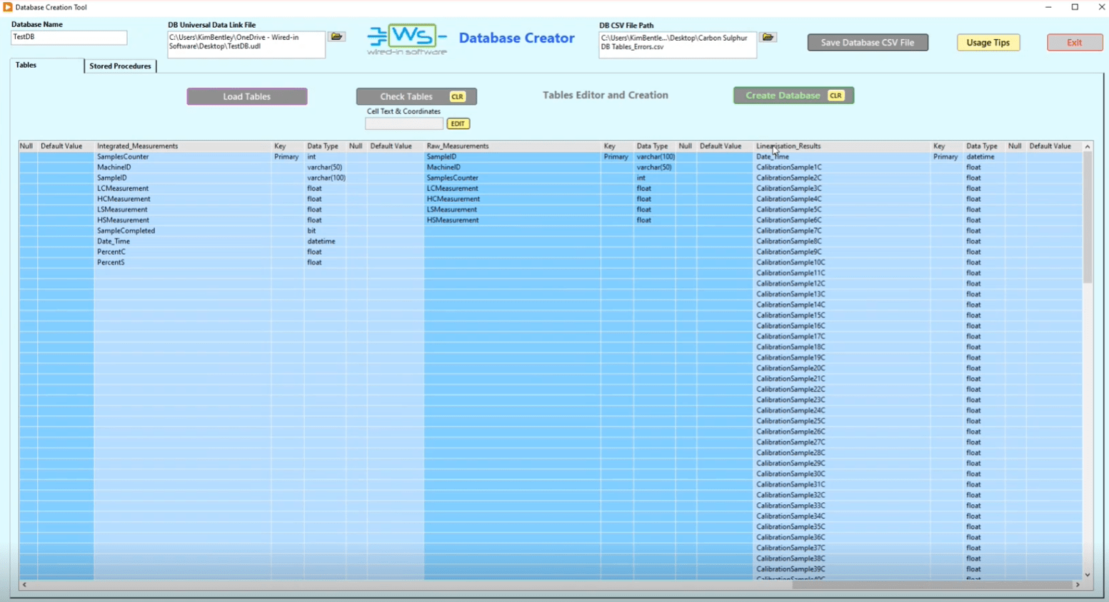 WiS Database creation tool